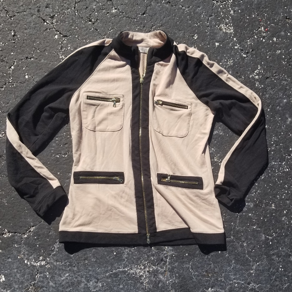 WOMENS BOSTON PROPER SPORT BLACK/TAN ZIP U…